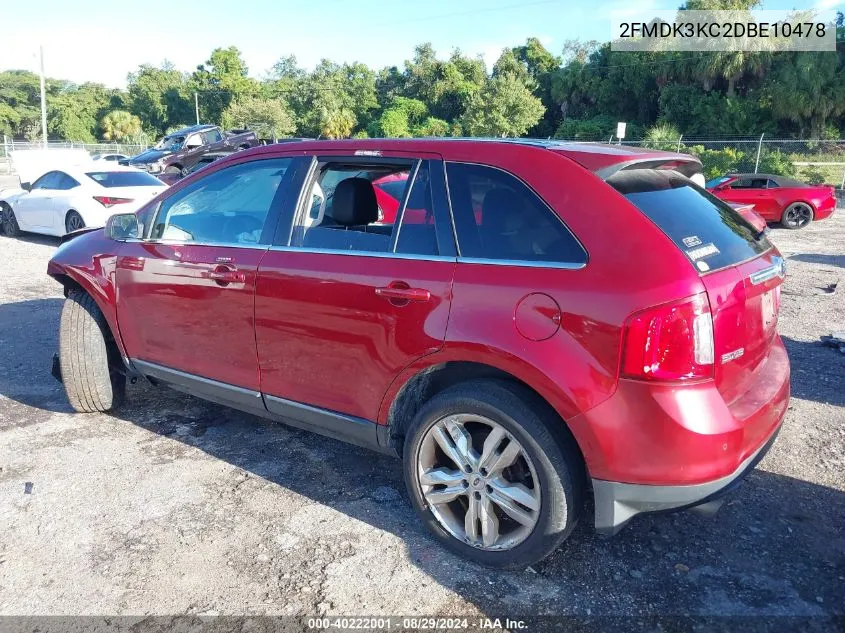 2013 Ford Edge Limited VIN: 2FMDK3KC2DBE10478 Lot: 40222001