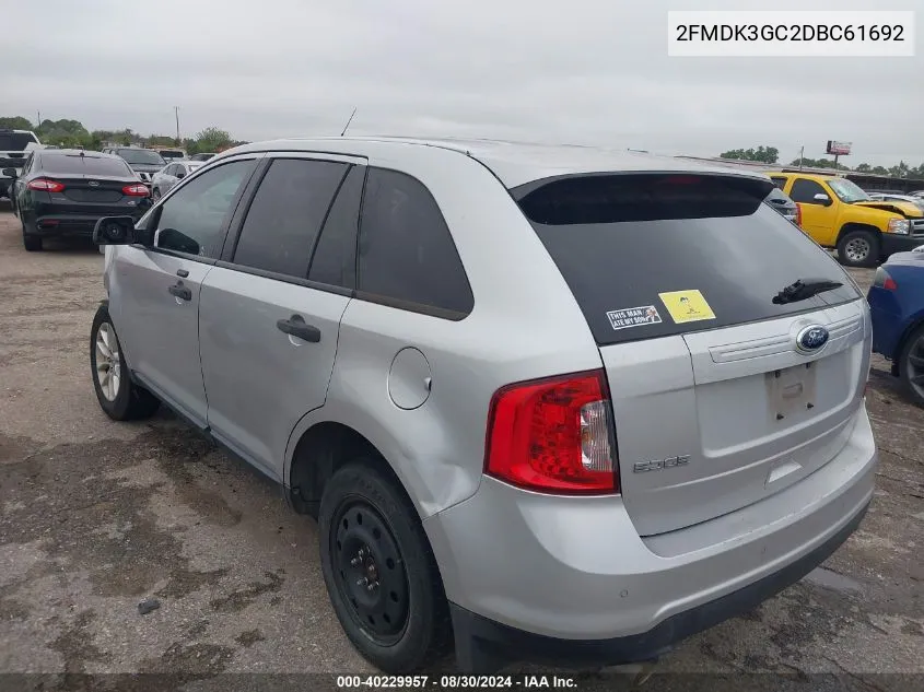 2013 Ford Edge Se VIN: 2FMDK3GC2DBC61692 Lot: 40229957