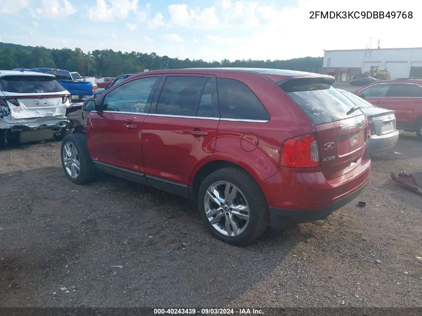 2013 Ford Edge Limited VIN: 2FMDK3KC9DBB49768 Lot: 40243439