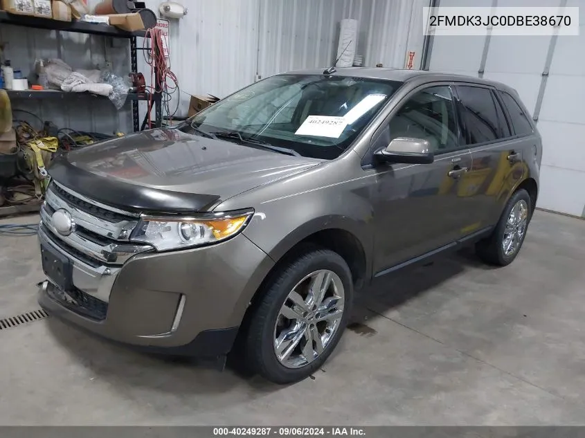 2013 Ford Edge Sel VIN: 2FMDK3JC0DBE38670 Lot: 40249287