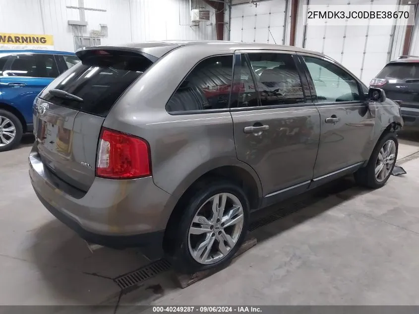 2013 Ford Edge Sel VIN: 2FMDK3JC0DBE38670 Lot: 40249287