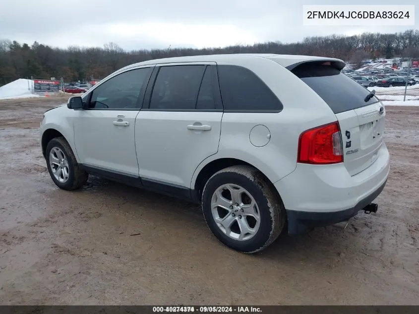 2013 Ford Edge Sel VIN: 2FMDK4JC6DBA83624 Lot: 40274374