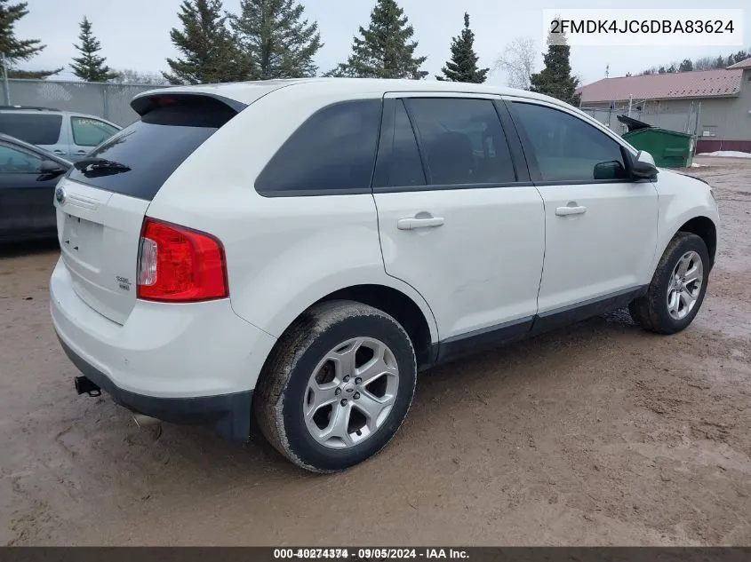 2013 Ford Edge Sel VIN: 2FMDK4JC6DBA83624 Lot: 40274374