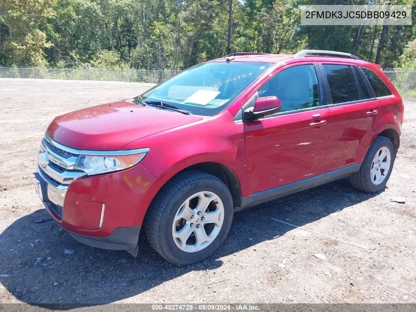 2013 Ford Edge Sel VIN: 2FMDK3JC5DBB09429 Lot: 40274729