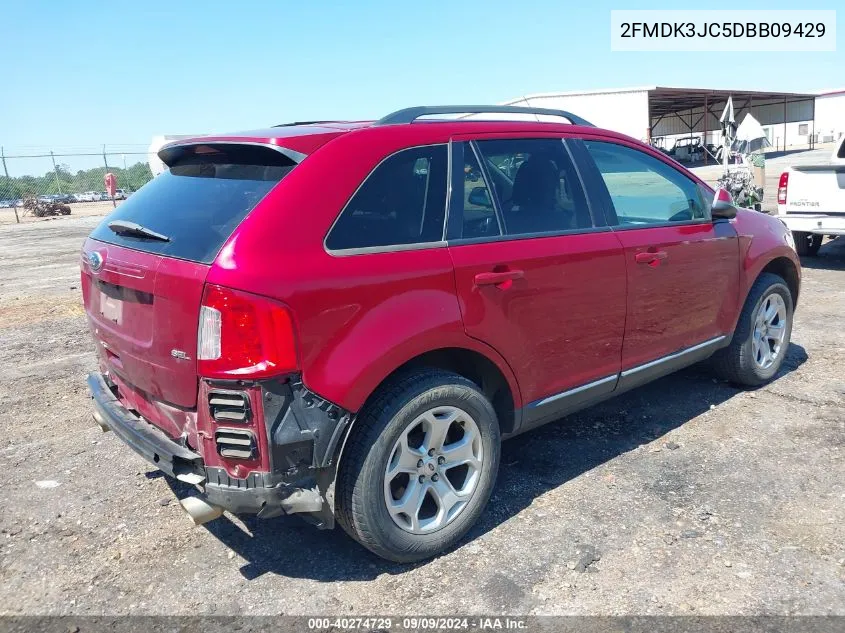 2013 Ford Edge Sel VIN: 2FMDK3JC5DBB09429 Lot: 40274729