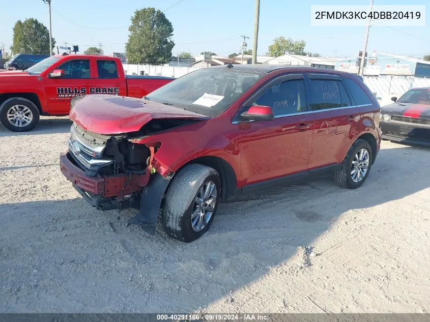 2013 Ford Edge Limited VIN: 2FMDK3KC4DBB20419 Lot: 40291166