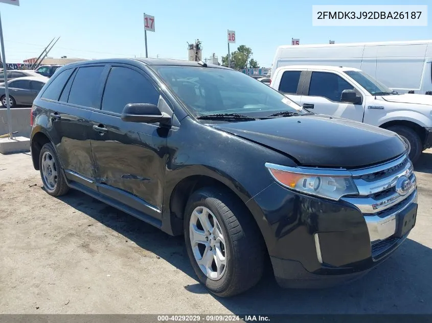 2013 Ford Edge Sel VIN: 2FMDK3J92DBA26187 Lot: 40292029