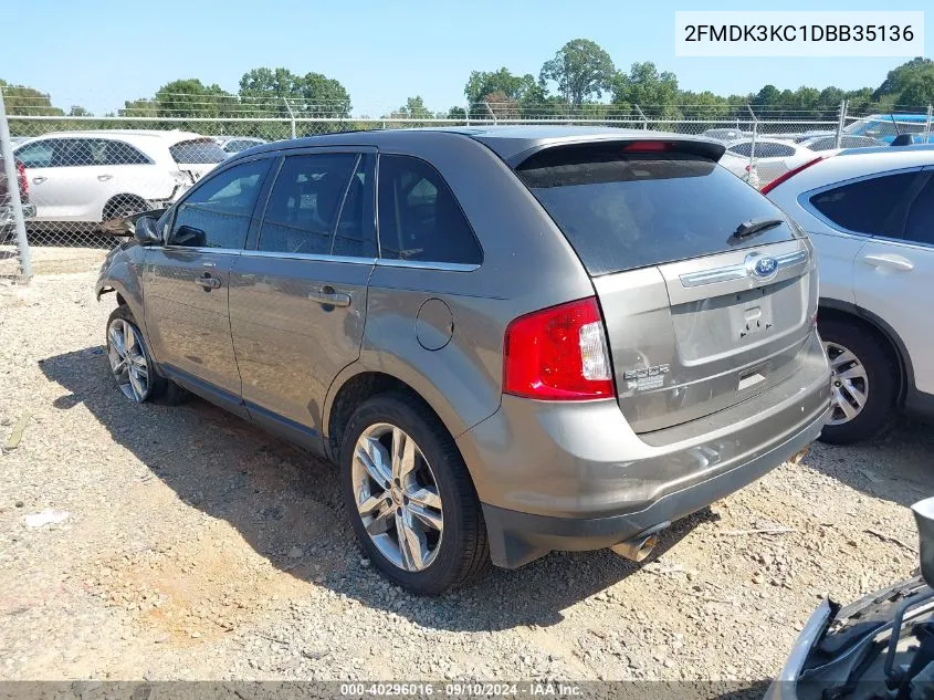 2013 Ford Edge Limited VIN: 2FMDK3KC1DBB35136 Lot: 40296016