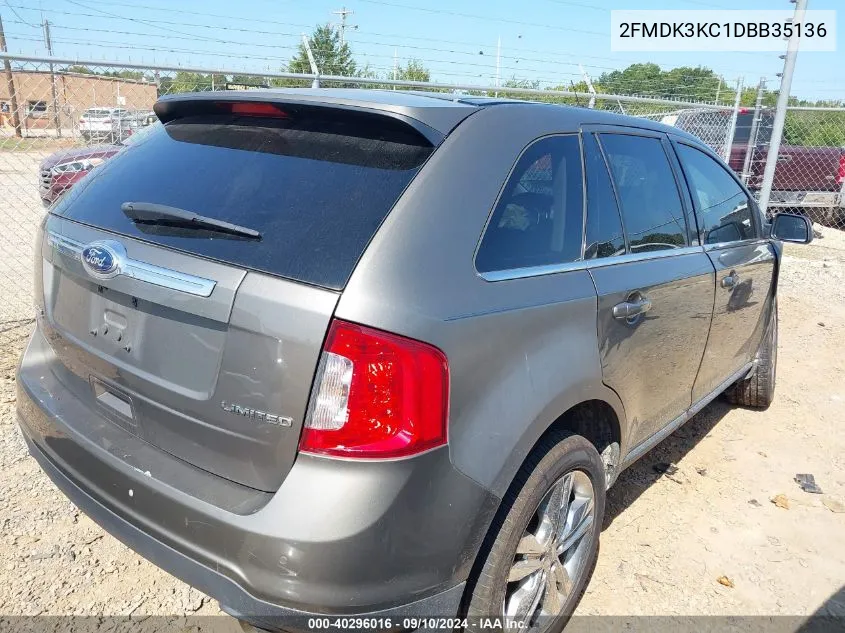 2013 Ford Edge Limited VIN: 2FMDK3KC1DBB35136 Lot: 40296016