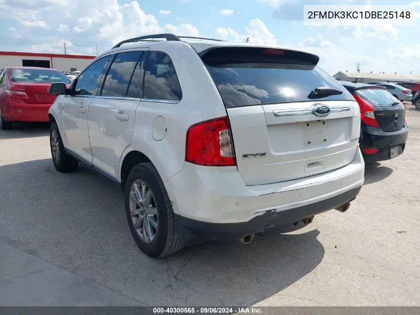 2013 Ford Edge Limited VIN: 2FMDK3KC1DBE25148 Lot: 40300565