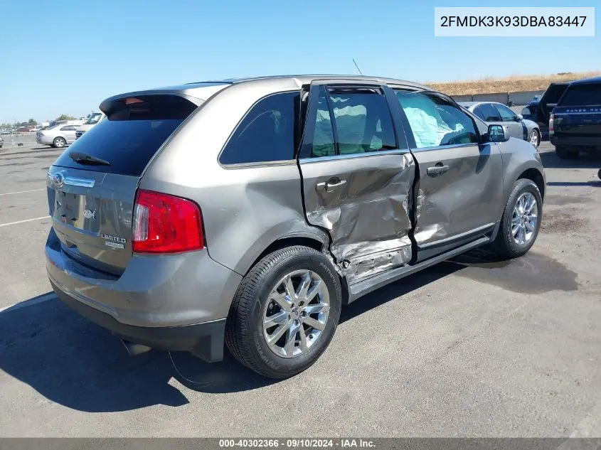 2013 Ford Edge Limited VIN: 2FMDK3K93DBA83447 Lot: 40302366