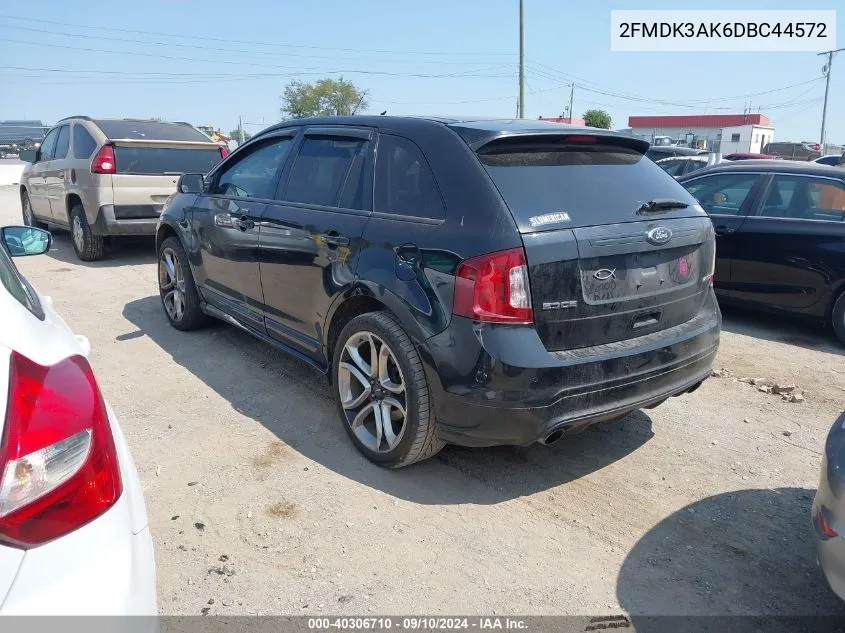 2013 Ford Edge Sport VIN: 2FMDK3AK6DBC44572 Lot: 40306710