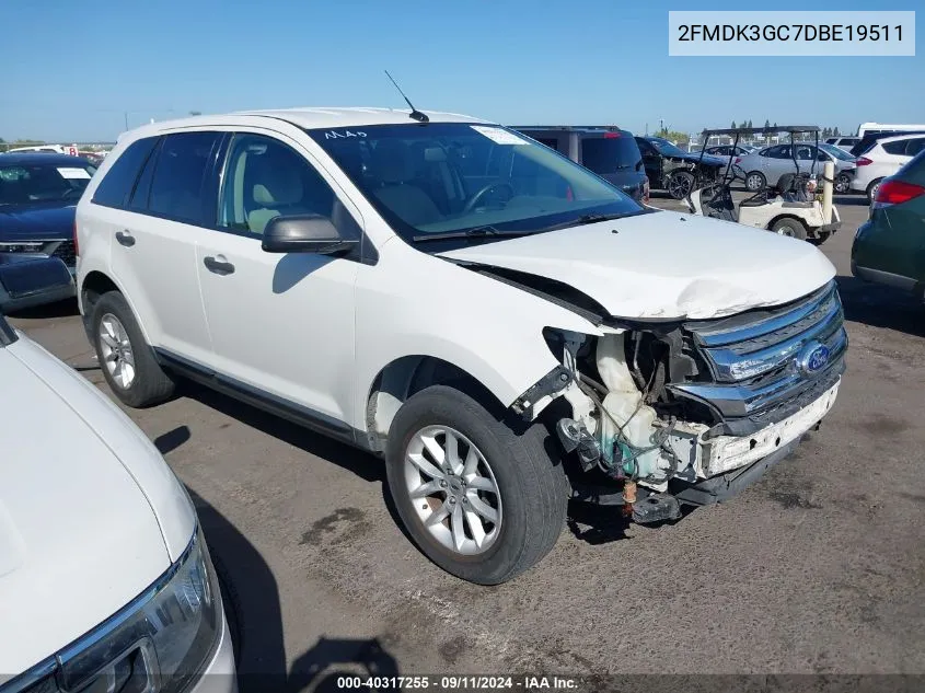 2FMDK3GC7DBE19511 2013 Ford Edge Se