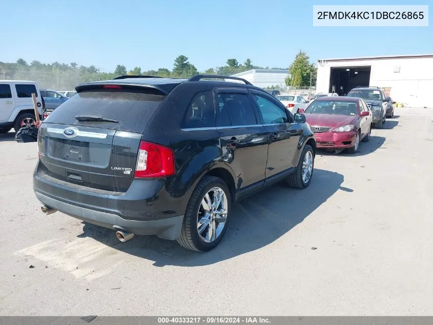 2013 Ford Edge Limited VIN: 2FMDK4KC1DBC26865 Lot: 40333217