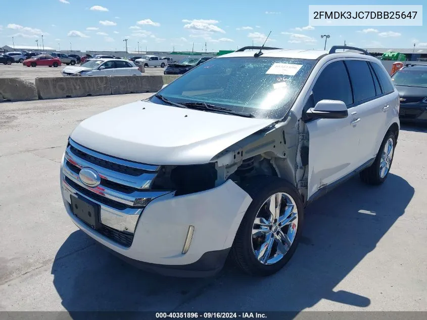 2013 Ford Edge Sel VIN: 2FMDK3JC7DBB25647 Lot: 40351896