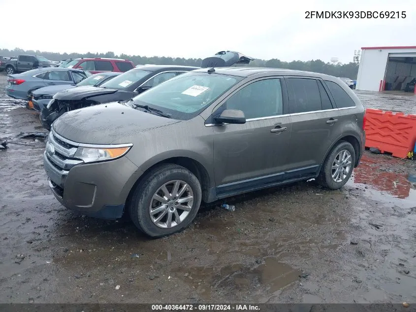 2013 Ford Edge Limited VIN: 2FMDK3K93DBC69215 Lot: 40364472