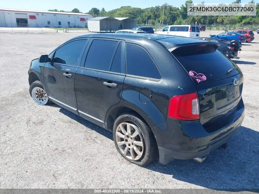 2013 Ford Edge Se VIN: 2FMDK3GC6DBC77040 Lot: 40382300