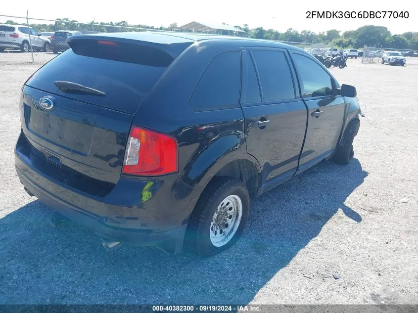 2013 Ford Edge Se VIN: 2FMDK3GC6DBC77040 Lot: 40382300