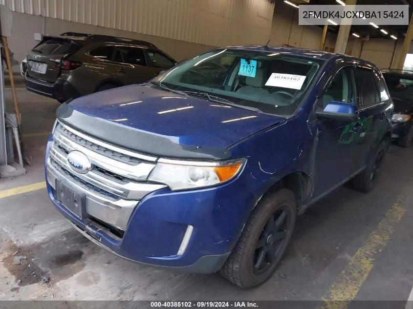 2013 Ford Edge Sel VIN: 2FMDK4JCXDBA15424 Lot: 40385102