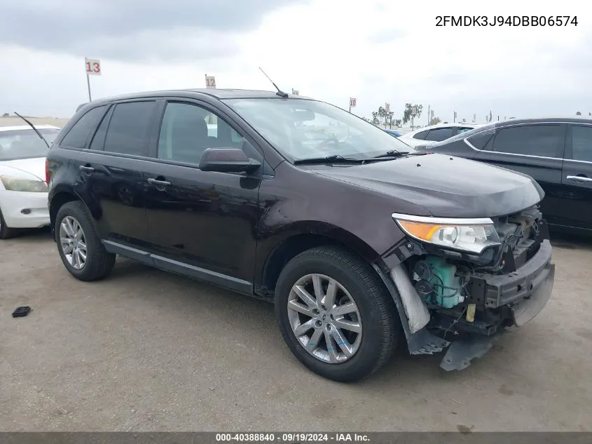 2013 Ford Edge Sel VIN: 2FMDK3J94DBB06574 Lot: 40388840