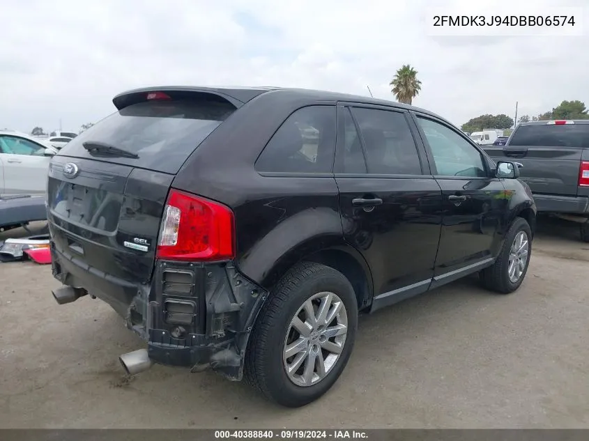 2013 Ford Edge Sel VIN: 2FMDK3J94DBB06574 Lot: 40388840