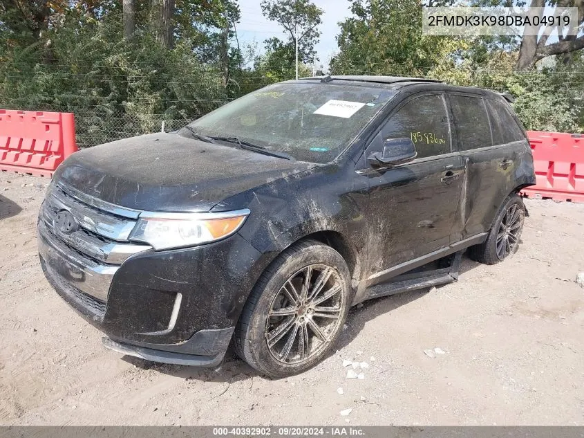 2013 Ford Edge Limited VIN: 2FMDK3K98DBA04919 Lot: 40392902