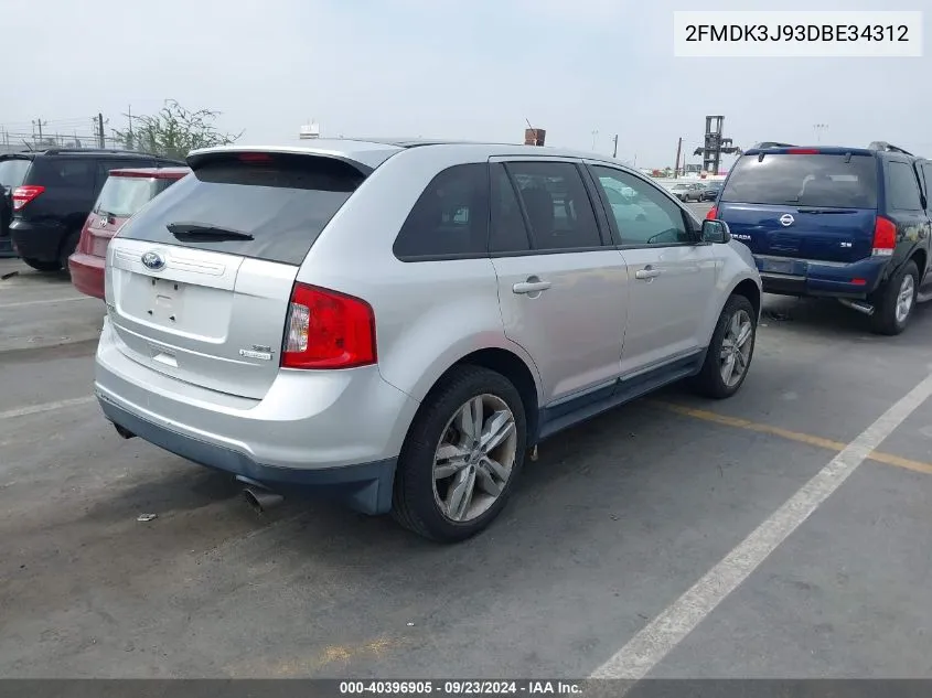 2013 Ford Edge Sel VIN: 2FMDK3J93DBE34312 Lot: 40396905