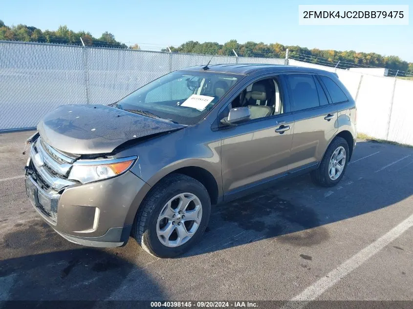 2013 Ford Edge Sel VIN: 2FMDK4JC2DBB79475 Lot: 40398145