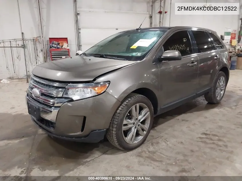 2013 Ford Edge Limited VIN: 2FMDK4KC0DBC12522 Lot: 40399635