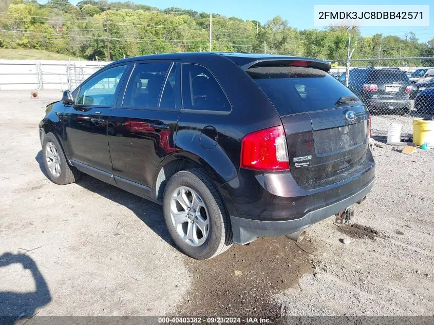 2013 Ford Edge Sel VIN: 2FMDK3JC8DBB42571 Lot: 40403382