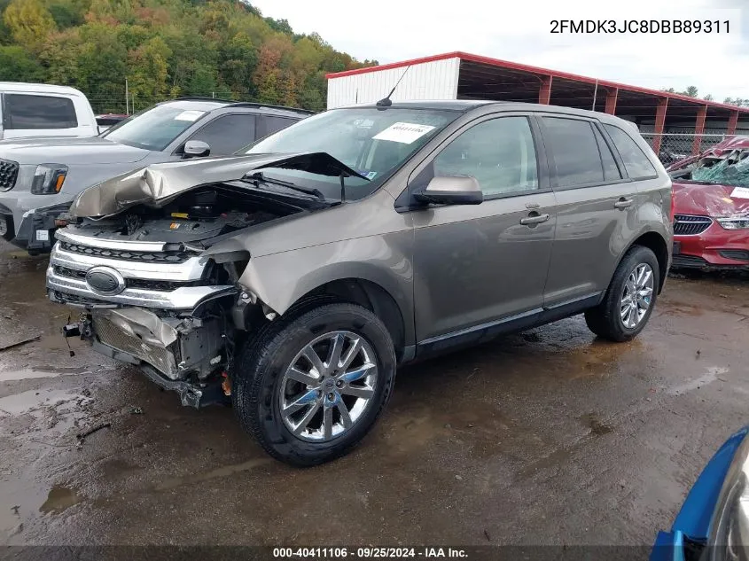 2013 Ford Edge Sel VIN: 2FMDK3JC8DBB89311 Lot: 40411106