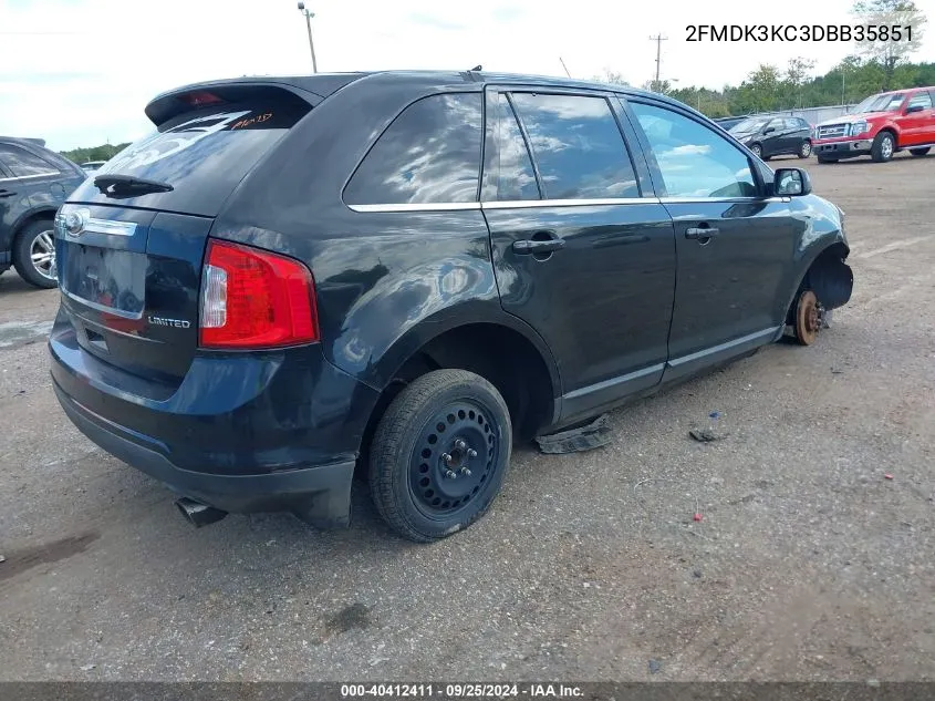 2013 Ford Edge Limited VIN: 2FMDK3KC3DBB35851 Lot: 40412411