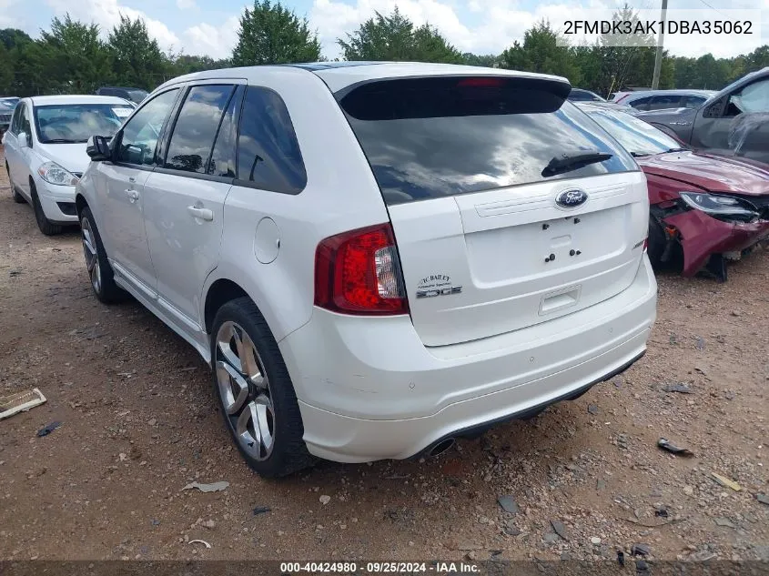 2013 Ford Edge Sport VIN: 2FMDK3AK1DBA35062 Lot: 40424980