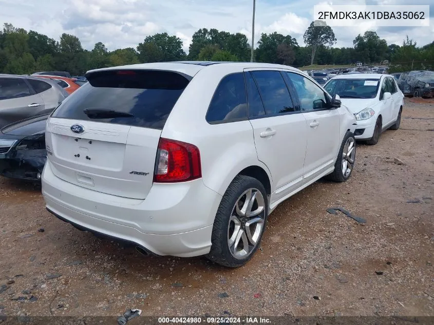 2013 Ford Edge Sport VIN: 2FMDK3AK1DBA35062 Lot: 40424980