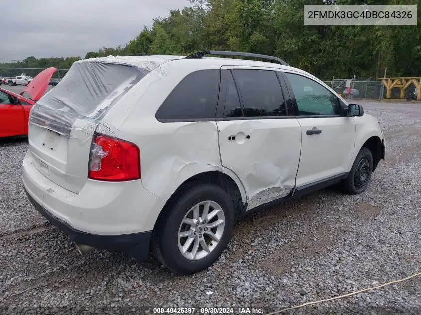 2013 Ford Edge Se VIN: 2FMDK3GC4DBC84326 Lot: 40425397