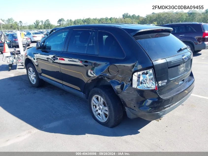 2013 Ford Edge Se VIN: 2FMDK3GC0DBA09455 Lot: 40438886