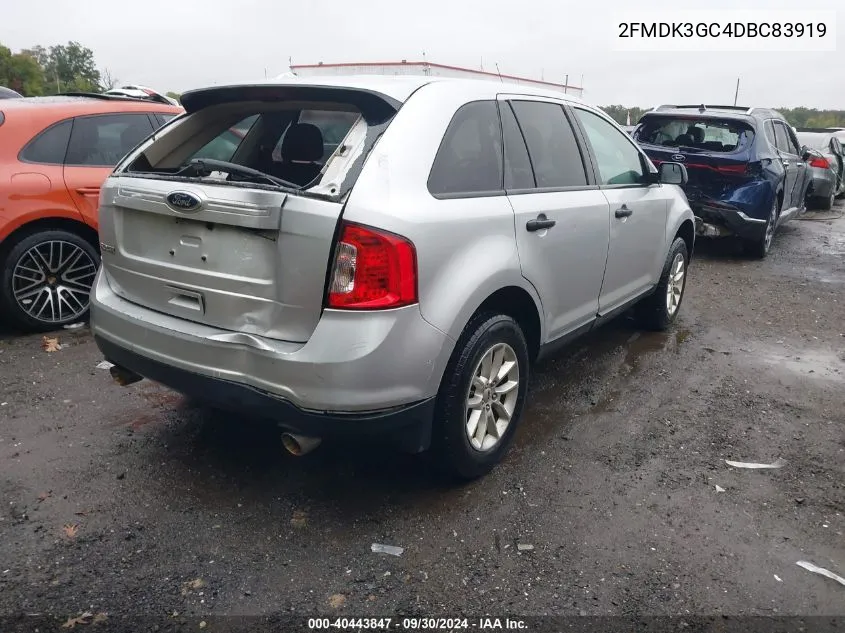 2013 Ford Edge Se VIN: 2FMDK3GC4DBC83919 Lot: 40443847