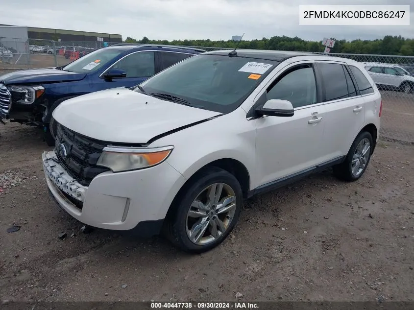 2013 Ford Edge Limited VIN: 2FMDK4KC0DBC86247 Lot: 40447738