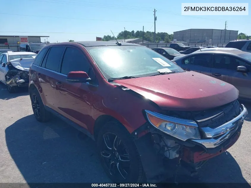 2013 Ford Edge Limited VIN: 2FMDK3KC8DBA36264 Lot: 40457322