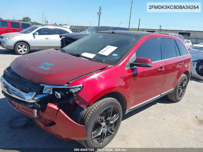 2013 Ford Edge Limited VIN: 2FMDK3KC8DBA36264 Lot: 40457322