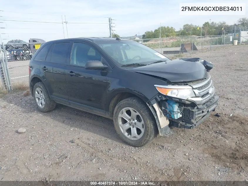 2013 Ford Edge Se VIN: 2FMDK4GCXDBE34011 Lot: 40457374