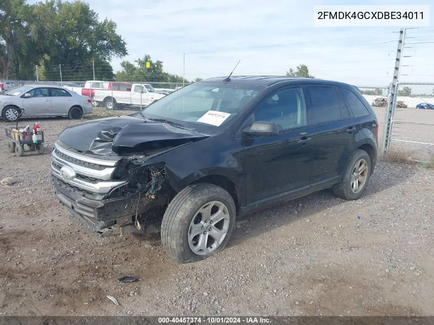 2013 Ford Edge Se VIN: 2FMDK4GCXDBE34011 Lot: 40457374