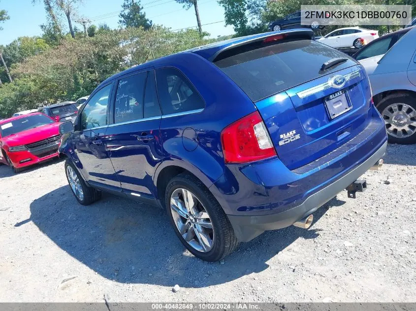 2013 Ford Edge Limited VIN: 2FMDK3KC1DBB00760 Lot: 40482849