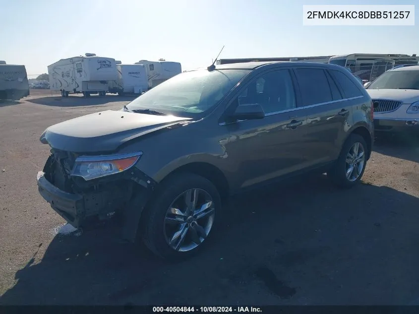 2013 Ford Edge Limited VIN: 2FMDK4KC8DBB51257 Lot: 40504844