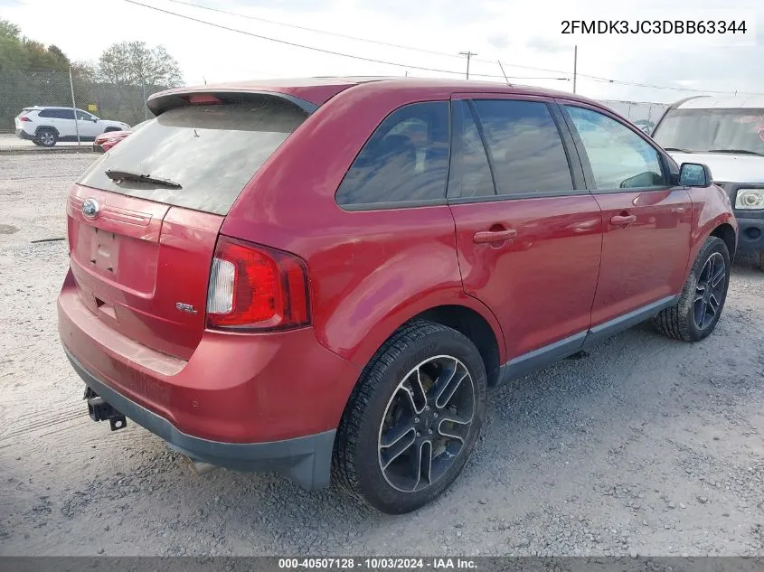 2013 Ford Edge Sel VIN: 2FMDK3JC3DBB63344 Lot: 40507128