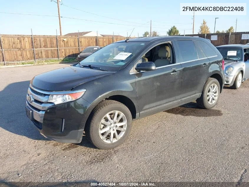 2013 Ford Edge Limited VIN: 2FMDK4KC8DBC22408 Lot: 40527484