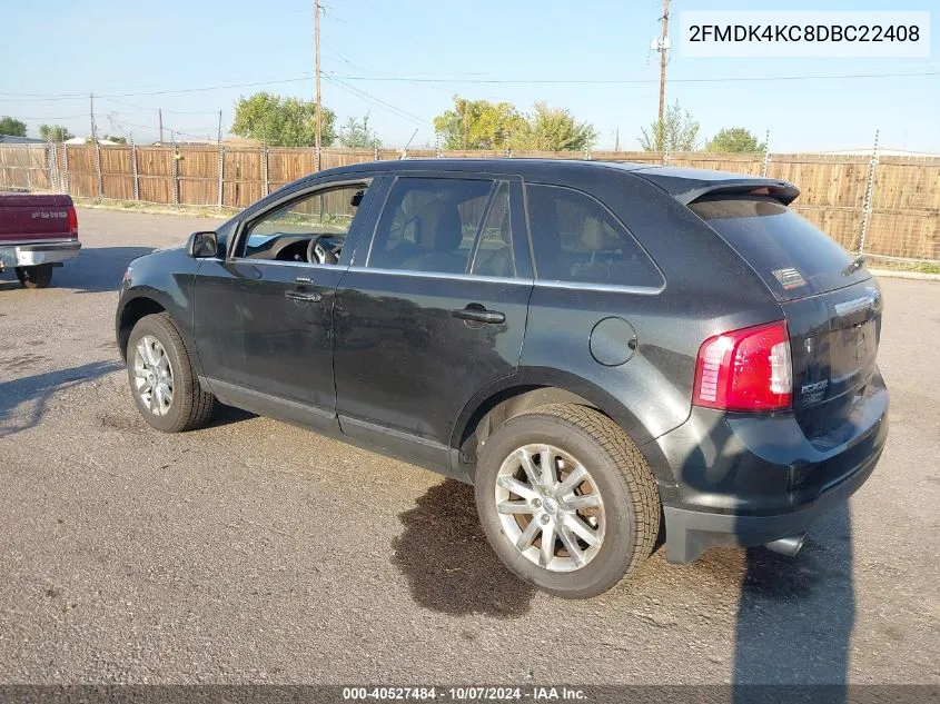 2013 Ford Edge Limited VIN: 2FMDK4KC8DBC22408 Lot: 40527484