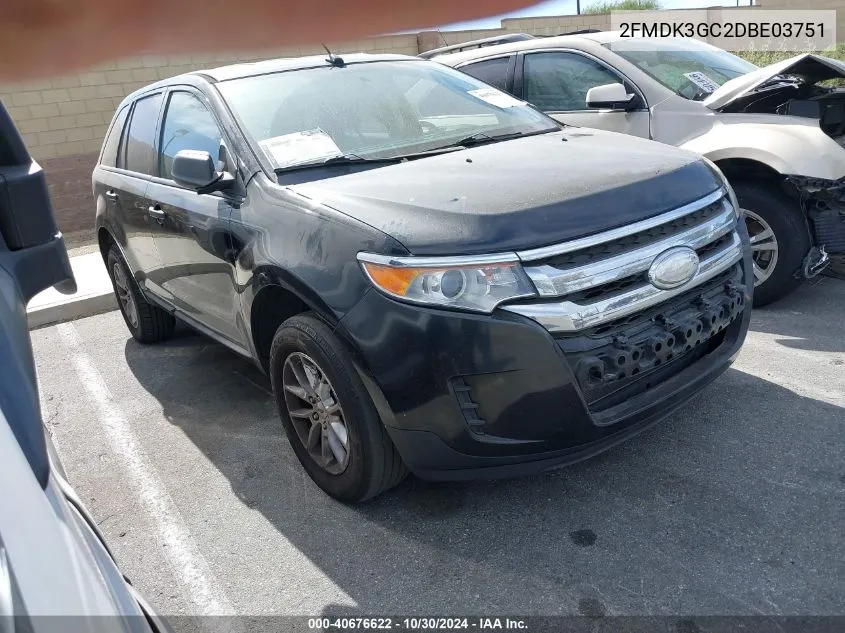 2013 Ford Edge Se VIN: 2FMDK3GC2DBE03751 Lot: 40676622