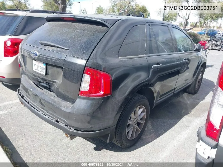 2013 Ford Edge Se VIN: 2FMDK3GC2DBE03751 Lot: 40676622