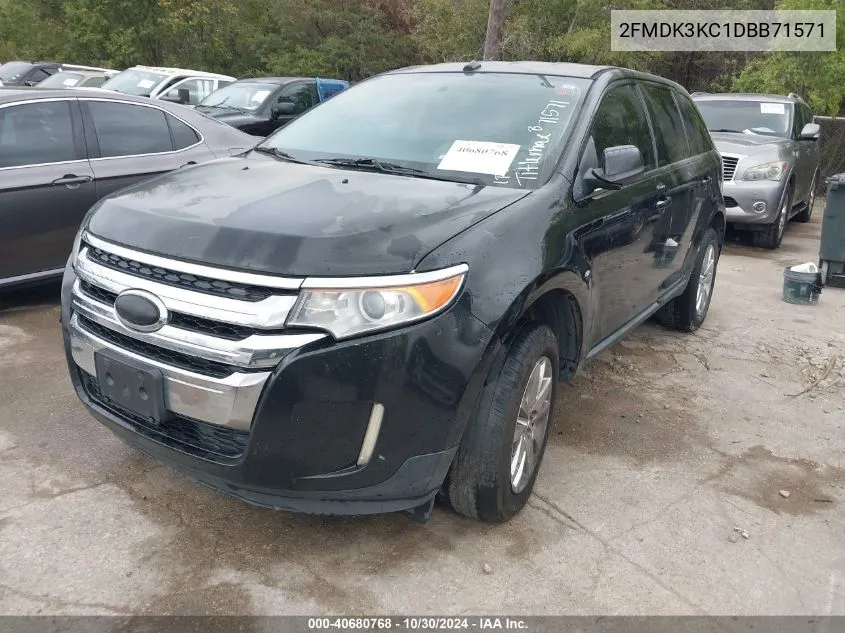 2013 Ford Edge Limited VIN: 2FMDK3KC1DBB71571 Lot: 40680768